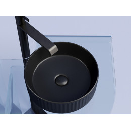 Умывальник чаша накладная круглая (цвет Черный Матовый) Element 360x360x115мм