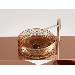 Умывальник чаша накладная круглая (цвет бежевый) Cristal 360x360x112мм