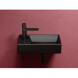 Умывальник подвесной прямоугольный (чаша справа, отверстие под смеситель слева) цвет черный матовый Element 407x217x100