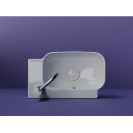 Рукомойник подвесной прямоугольный 403x249x140, с отверстием под смеситель (чаша слева, отверстие под смеситель справа), цвет белый