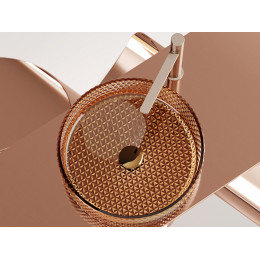 Умывальник чаша накладная круглая (цвет бежевый) Cristal 360x360x112мм