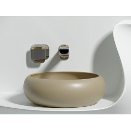 Умывальник чаша накладная круглая (цвет Капучино Матовый) Element 360x360x120мм