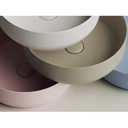 Умывальник чаша накладная круглая (цвет Розовый Матовый) Element 390x390x120мм