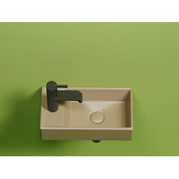 Умывальник подвесной прямоугольный (чаша справа, отверстие под смеситель слева) цвет капучино матовый Element 407x217x100