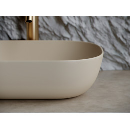 Умывальник чаша накладная прямоугольная (цвет Капучино Матовый) Element 455x325x135мм