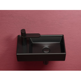 Умывальник подвесной прямоугольный (чаша справа, отверстие под смеситель слева) цвет черный матовый Element 407x217x100