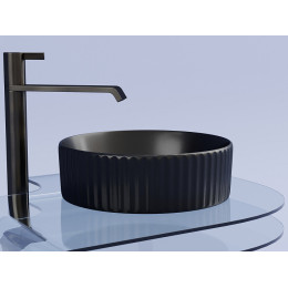 Умывальник чаша накладная круглая (цвет Черный Матовый) Element 360x360x115мм