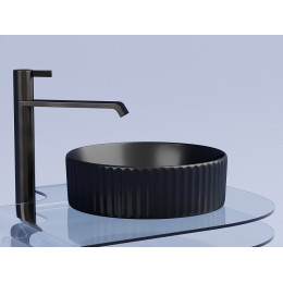 Умывальник чаша накладная круглая (цвет Черный Матовый) Element 360x360x115мм