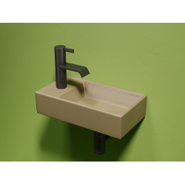 Умывальник подвесной прямоугольный (чаша справа, отверстие под смеситель слева) цвет капучино матовый Element 407x217x100