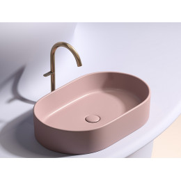 Умывальник чаша накладная овальная (цвет Розовый Матовый) Element 608x385x122мм