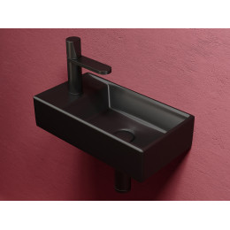 Умывальник подвесной прямоугольный (чаша справа, отверстие под смеситель слева) цвет черный матовый Element 407x217x100