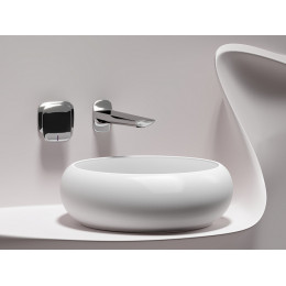 Умывальник чаша накладная круглая (цвет Белый Матовый) Element 360x360x120мм