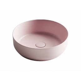 Умывальник чаша накладная круглая (цвет Розовый Матовый) Element 390x390x120мм
