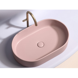 Умывальник чаша накладная овальная (цвет Розовый Матовый) Element 608x385x122мм