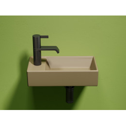 Умывальник подвесной прямоугольный (чаша справа, отверстие под смеситель слева) цвет капучино матовый Element 407x217x100