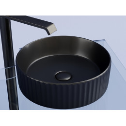 Умывальник чаша накладная круглая (цвет Черный Матовый) Element 360x360x115мм