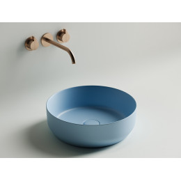 Умывальник чаша накладная круглая (цвет Голубой Матовый) Element 390x390x120мм
