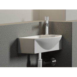 Умывальник подвесной прямоугольный  с крепежом (чаша слева, отверстие под смеситель справа) Element 455x220x130мм