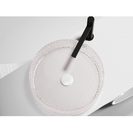 Умывальник чаша накладная круглая (цвет розовый) Cristal 360x360x112мм