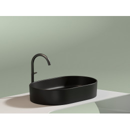 Умывальник чаша накладная овальная (цвет Черный Матовый) Element 608x385x122мм