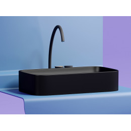 Умывальник чаша накладная прямоугольная (цвет Черный Матовый) Element 705x380x122мм