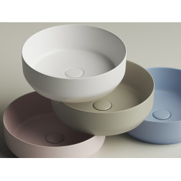 Умывальник чаша накладная круглая (цвет Белый Матовый) Element 390x390x120мм