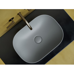 Умывальник чаша накладная прямоугольная (цвет Антрацит Матовый) Element 455x325x135мм