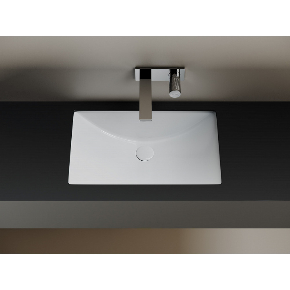 Раковина встраиваемая снизу Era  прямоугольной формы с отверстием слива- перелива  600x390x190 мм  цвет белый   CN6082