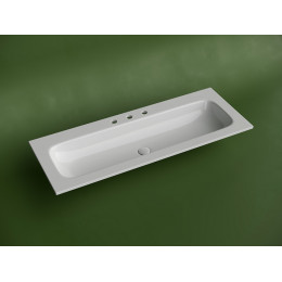 Раковина накладная мебельная CERAMICANOVA Grace прямоугольная 1210x457x137 с тремя отверстиями под смеситель цвет белый CN7024