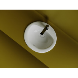 Раковина встраиваемая сверху Sun овальная с переливом 515x455x200 мм цвет белый  CN6080