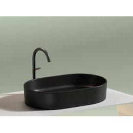 Умывальник чаша накладная овальная (цвет Черный Матовый) Element 608x385x122мм