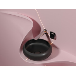 Умывальник чаша накладная круглая (цвет Черный Матовый) Element 360x360x120мм