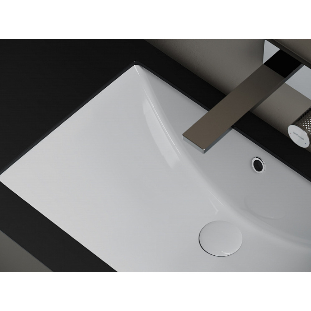 Раковина встраиваемая снизу Era  прямоугольной формы с отверстием слива- перелива  600x390x190 мм  цвет белый   CN6082