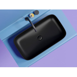 Умывальник чаша накладная прямоугольная (цвет Черный Матовый) Element 705x380x122мм