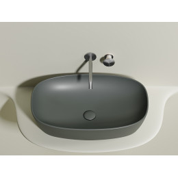 Умывальник чаша накладная овальная (цвет Антрацит Матовый) Element 600x380x138мм