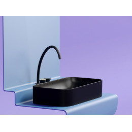 Умывальник чаша накладная прямоугольная (цвет Черный Матовый) Element 705x380x122мм