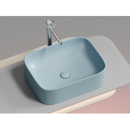Умывальник чаша накладная прямоугольная (цвет Голубой Матовый) Element 505x380x150мм