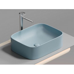 Умывальник чаша накладная прямоугольная (цвет Голубой Матовый) Element 505x380x150мм