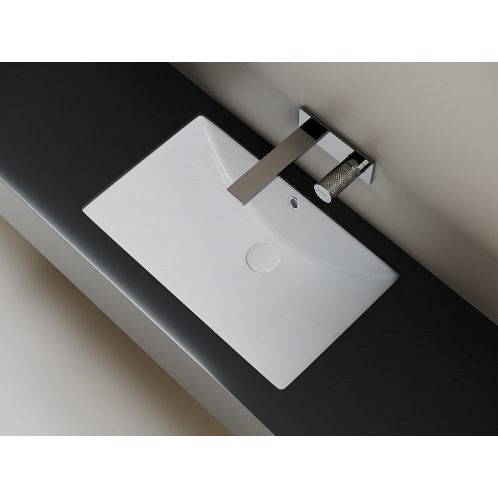 Раковина встраиваемая снизу Era  прямоугольной формы с отверстием слива- перелива  600x390x190 мм  цвет белый   CN6082