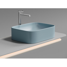 Умывальник чаша накладная прямоугольная (цвет Голубой Матовый) Element 505x380x150мм