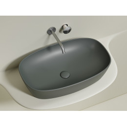 Умывальник чаша накладная овальная (цвет Антрацит Матовый) Element 600x380x138мм