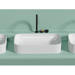 Умывальник чаша накладная прямоугольная (цвет Белый Матовый) Element 705x380x150мм