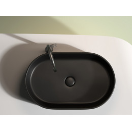Умывальник чаша накладная овальная (цвет Черный Матовый) Element 608x385x122мм