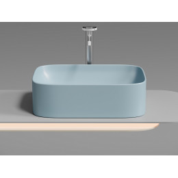 Умывальник чаша накладная прямоугольная (цвет Голубой Матовый) Element 505x380x150мм