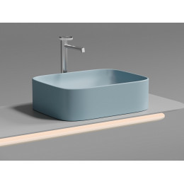 Умывальник чаша накладная прямоугольная (цвет Голубой Матовый) Element 505x380x150мм
