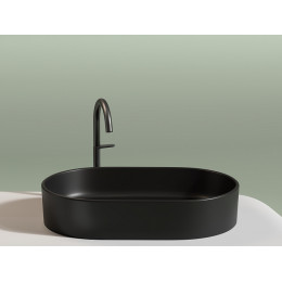 Умывальник чаша накладная овальная (цвет Черный Матовый) Element 608x385x122мм