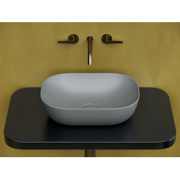 Умывальник чаша накладная прямоугольная (цвет Антрацит Матовый) Element 455x325x135мм