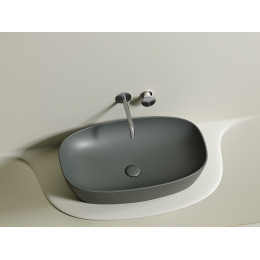 Умывальник чаша накладная овальная (цвет Антрацит Матовый) Element 600x380x138мм
