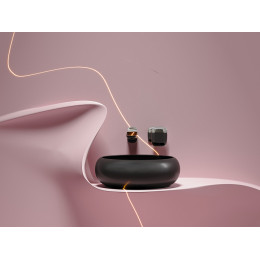 Умывальник чаша накладная круглая (цвет Черный Матовый) Element 360x360x120мм