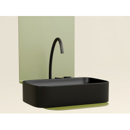 Умывальник чаша накладная прямоугольная (цвет Черный Матовый) Element 605x380x122мм